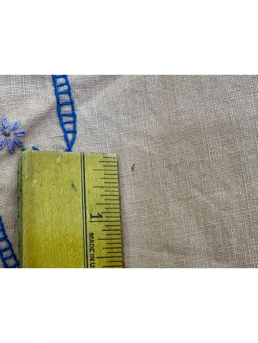 Vintage Embroidered Flower Hibiscus? Card Table Tablecloth Topper 33.5